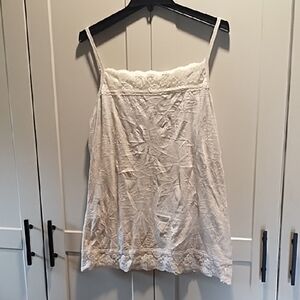 Maurices Cream Crinkle Lace Trim Camisole Tank